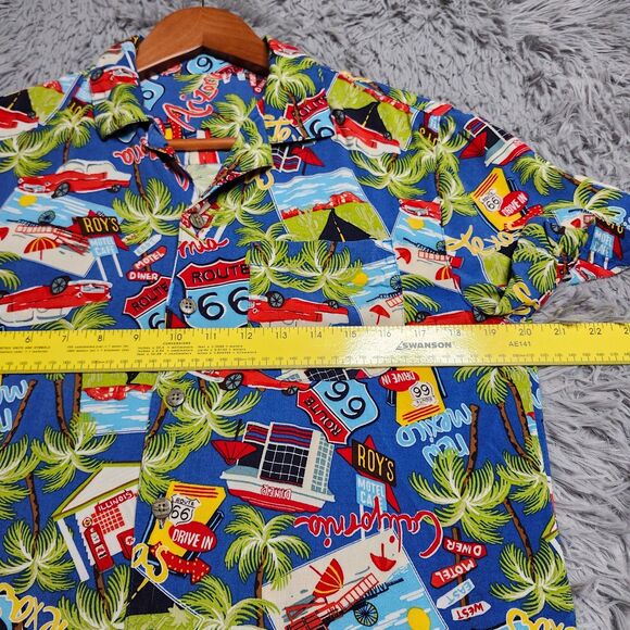Route 66 Hawaiian Shirt Adult Size Small Arizona California Texas Cars Roys Mens - Picture 7 of 11